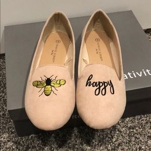 Tan loafer flats bee happy